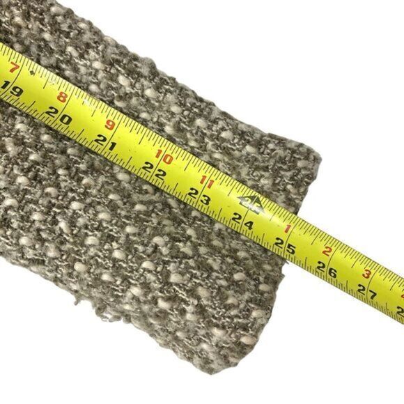 Calvin Klein Tweed Wool Pea Coat Brown Faux Leather Trim Classic Dressy Business - Picture 12 of 15